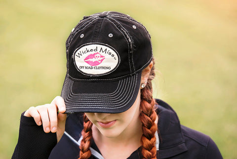 Wicked Miss Logo Patch Distressed Cap